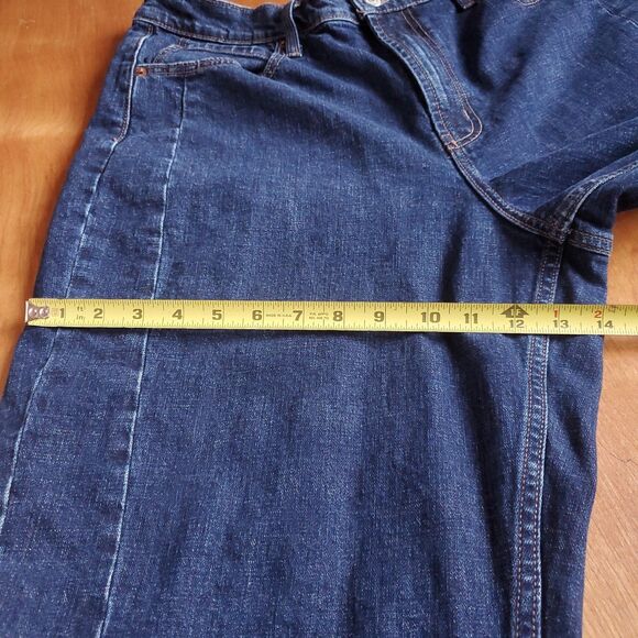 Old Navy High Rise Barrel Leg Jeans Size 16 Dark Wash 34 x 24 Baggy 672551 - Picture 11 of 12